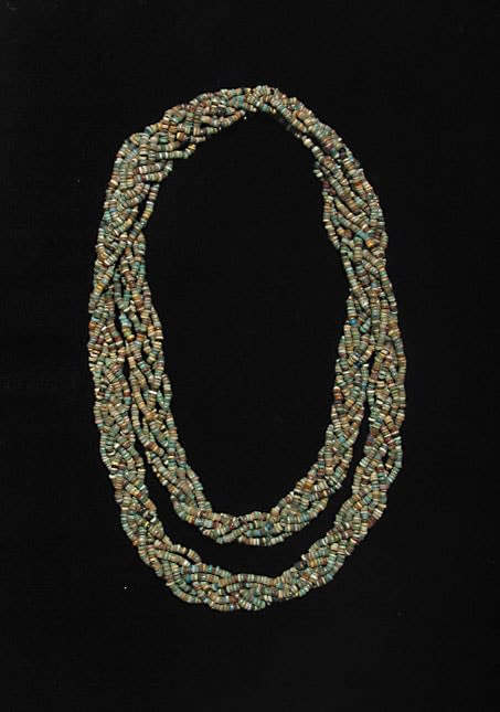 Six Strand Egyptian Faience Bead Necklace, 1900 BCE - 1100 BCE