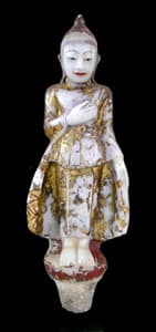 Mandalay Gilt Marble Sculpture of the Walking Buddha, 19th Century CE