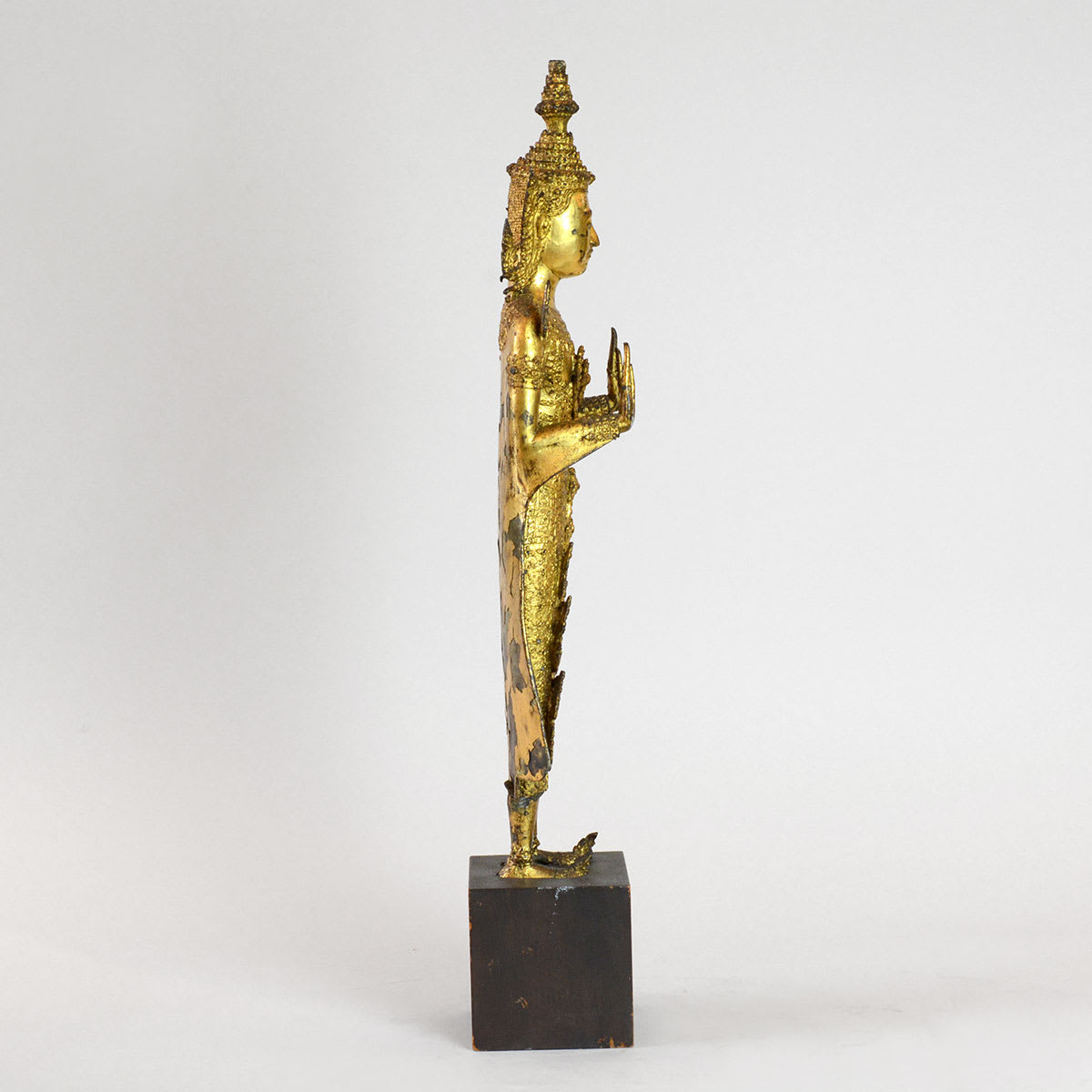 Gilt Thai Standing Buddha - Rattanakosin Era - 19th Century Gilt Thai Standing Buddha - Rattanakosin Era - 19th Century