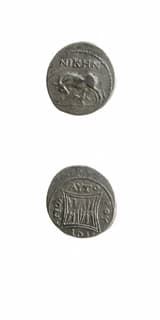 Illyrian Silver Drachm of Apollonia Struck Under the Moneyer Nikain and the Magistrate Autoroulous, 200 BCE - 30 CE