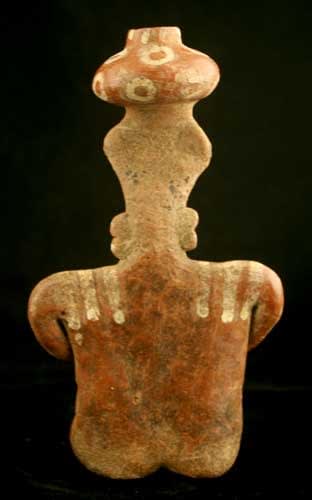 Nayarit Terracotta Sculpture of a Man with a Vessel on his Head, 300 BCE - 300 CE