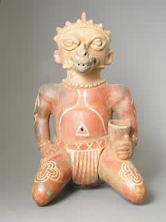 Sculpture of a Seated Saurian Deity Holding a Cup, 300 BCE - 300 CE