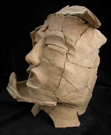 Mayan Head of a Priest Wearing a Jaguar Headdress, 300 CE - 600 CE