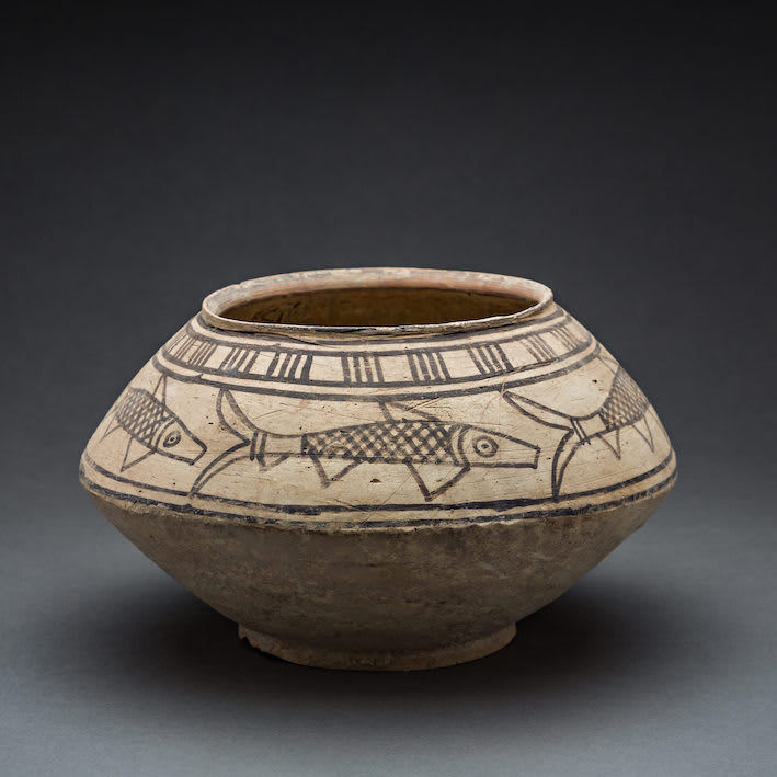Indus Valley Terracotta Bowl with Fish Motif/// published 8182, 3000 BCE - 2000 BCE