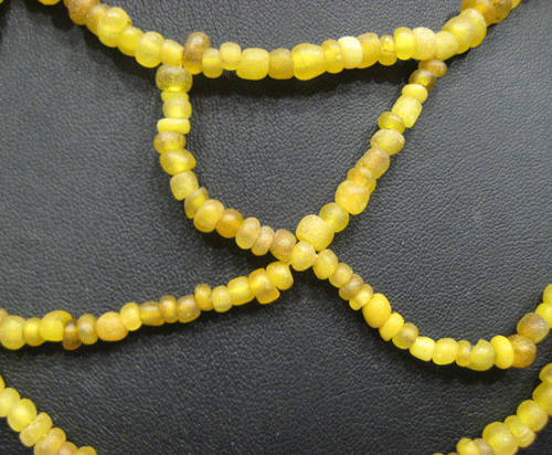 Yellow Glass Bead Necklace, 100 CE - 1200 CE