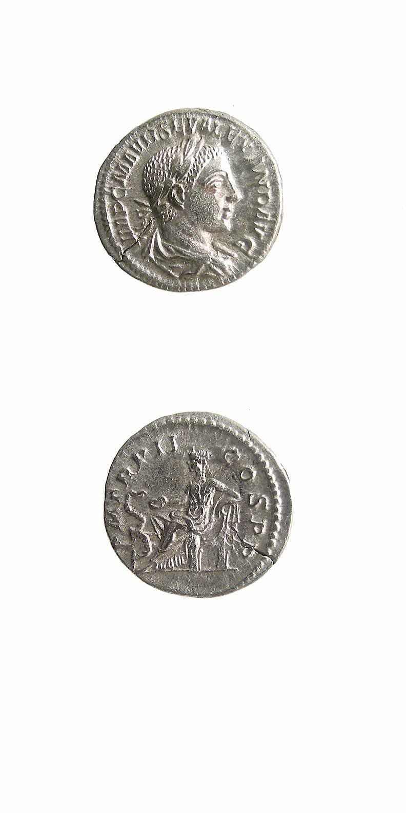 Silver Denarius of Emperor Severus Alexander, 222 CE - 238 CE