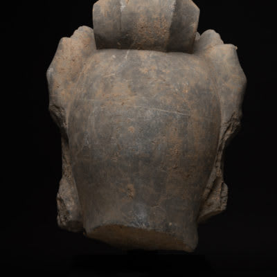 Sui Gilt-Stone Head of a Bodhisattva, possibly Maitreya, 581 CE - 618 CE
