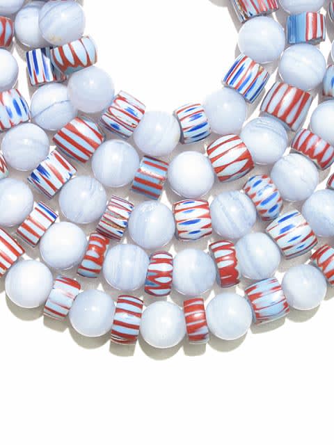 Venetian Glass Trade Bead and Agate Bead Necklace, 17th Century CE - 19th Century CE