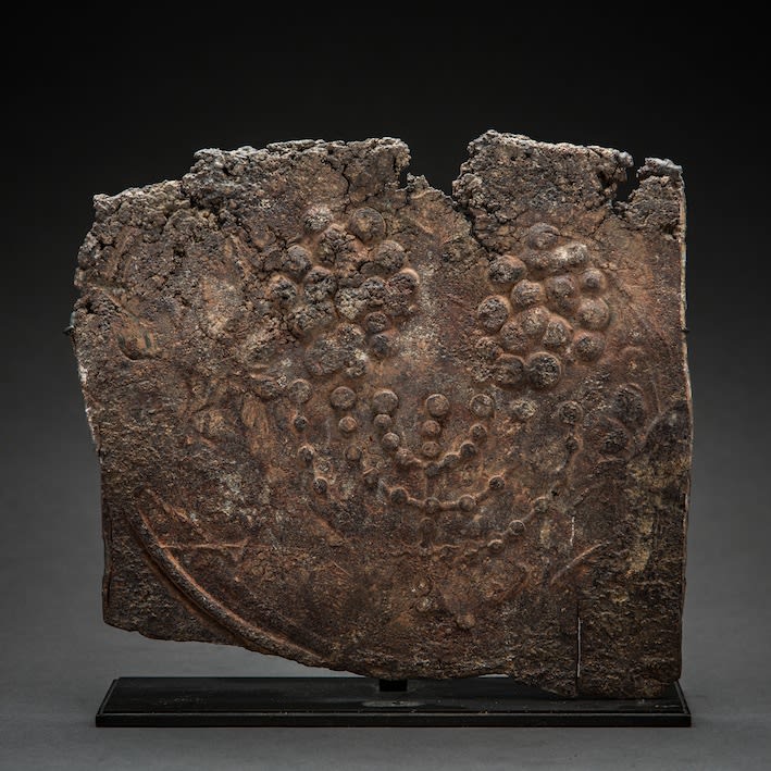 Roman Period Lead Sarcophagus Depicting a Menorah, 1st Century CE - 3rd Century CE