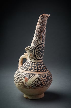 Terracotta Painted Ewer, 10th Century CE - 12th Century CE