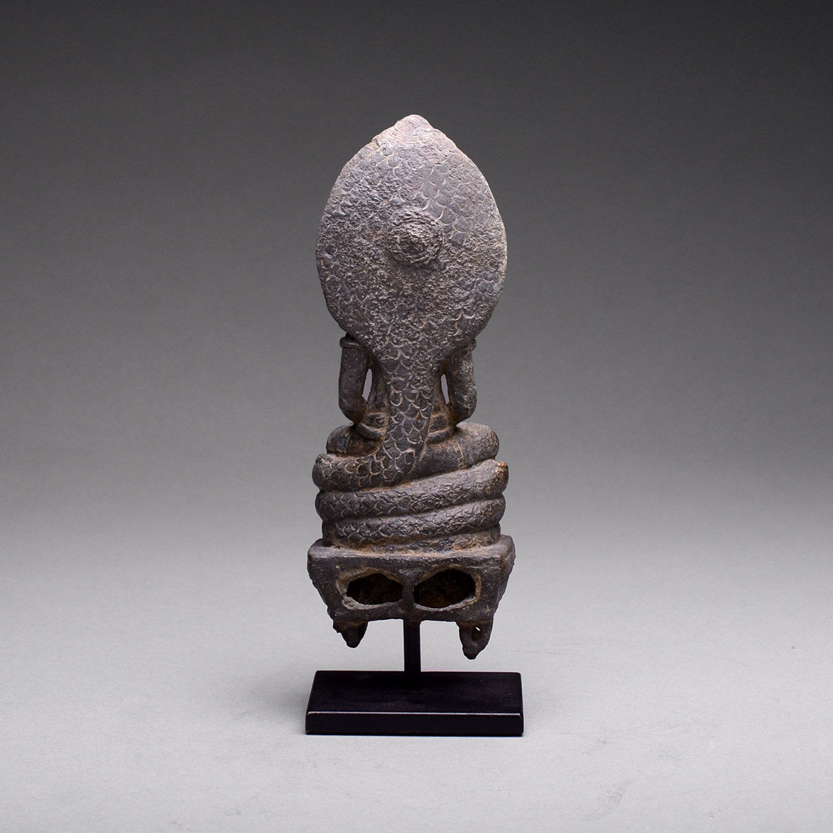 Khmer Sculpture of Buddha Meditating on Naga, 12th Century CE - 13th Century CE