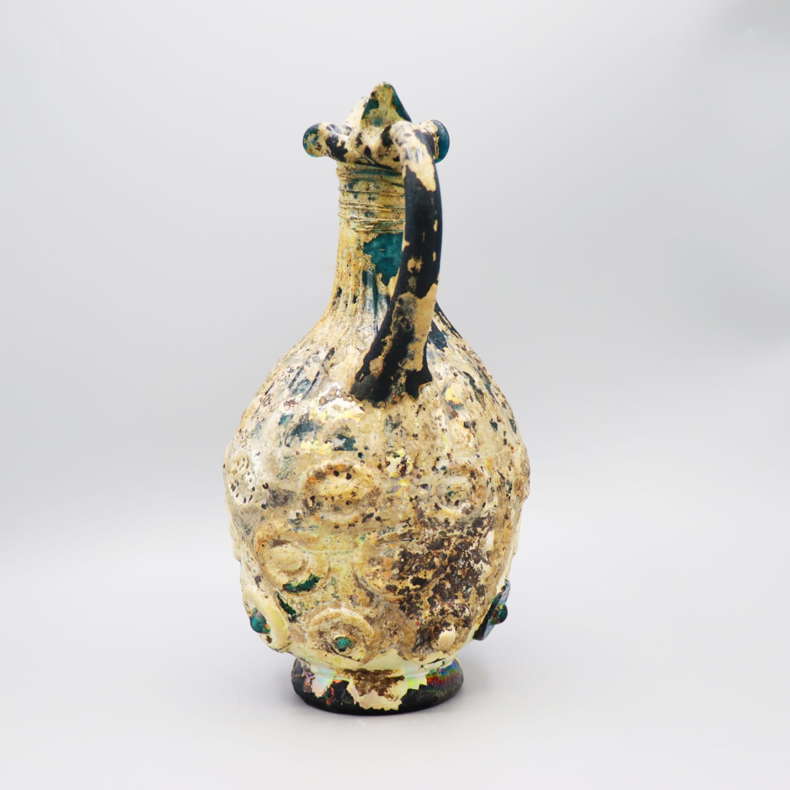 Umayyad or Abbasid Glass Ewer , Seventh to Ninth Century AD