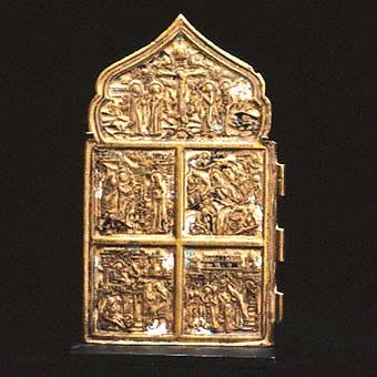 Section of a Brass Traveling Icon, 1750 CE - 1900 CE