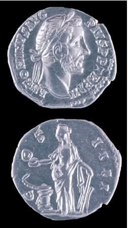 Silver Denarius of Emperor Antoninus Pius, 138 CE - 161 CE
