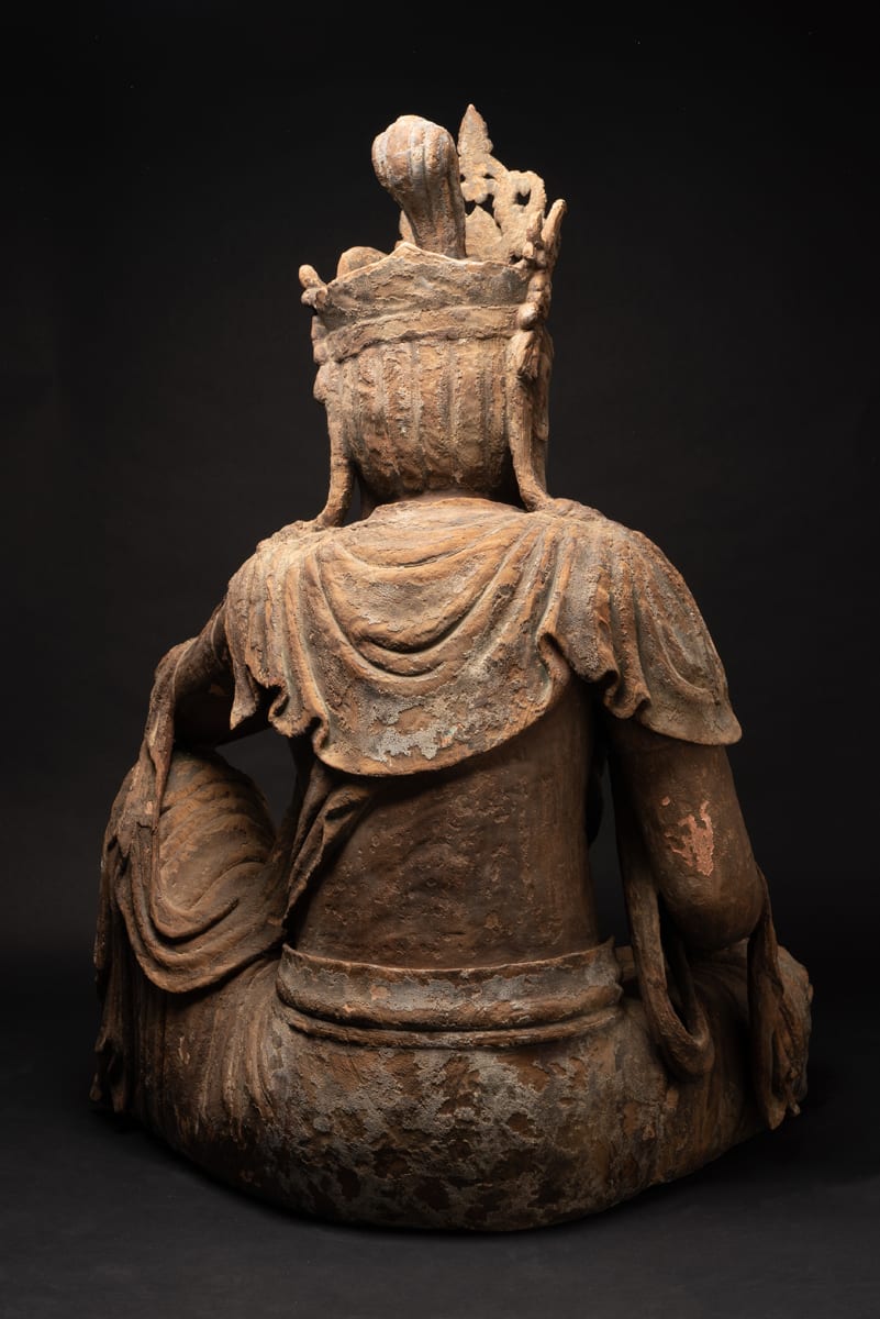 Ming Wooden seated Guanyin in relaxed posture, 11th Century CE - 17th Century CE