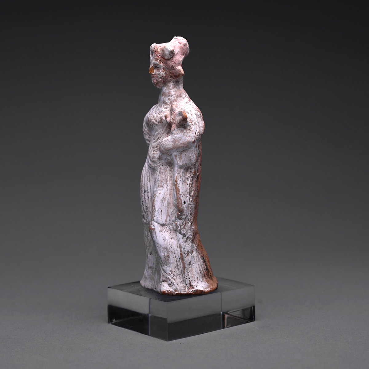 A Canosan Limed Terracotta Statue of a Standing Woman, 3rd Century BC
