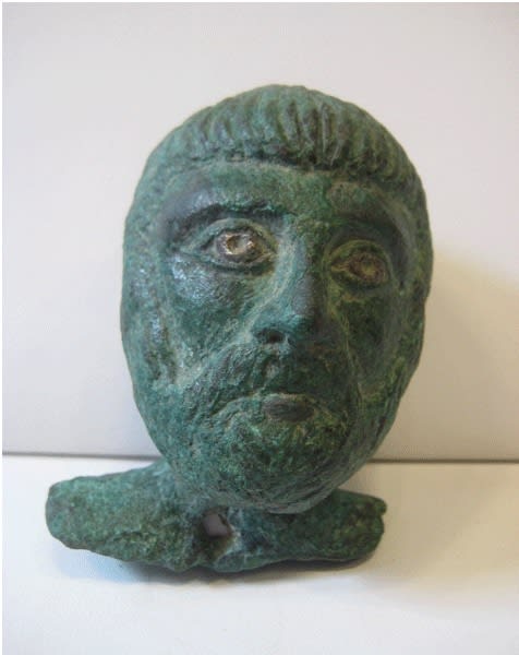 Bronze Head of Emperor Antoninus Pius with Inlaid Silver Eyes, 2nd Century CE