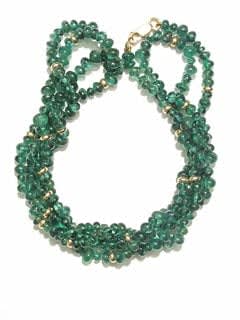 Emerald and Gold Bead Necklace