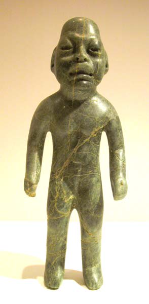 Olmec Jade Sculpture of a Standing Were-Jaguar, 900 BCE - 600 BCE