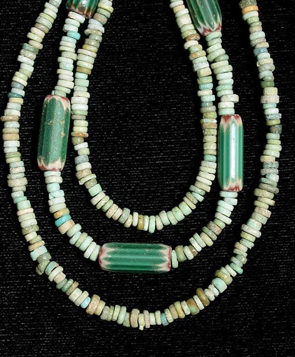 Faience And Antique Glass Bead Necklace, 1900 BCE - 1100 BCE