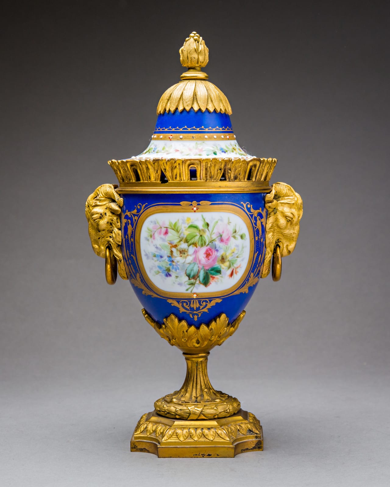 Pair of French hand painted Sevres porcelain vases (2)