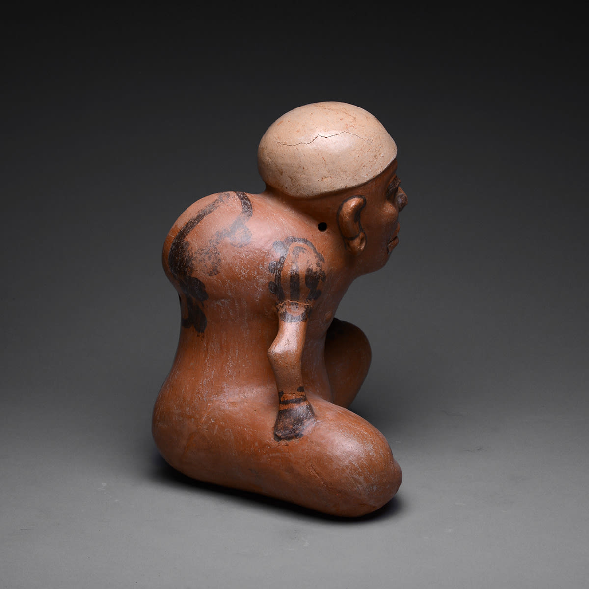 Terracotta Seated Male Figure, 300 BCE - 500 CE