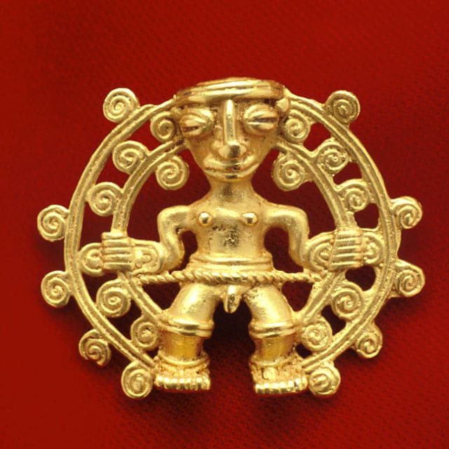 Pre-Columbian Art / Gold Pendant of a Shaman, 500 CE - 1550 CE