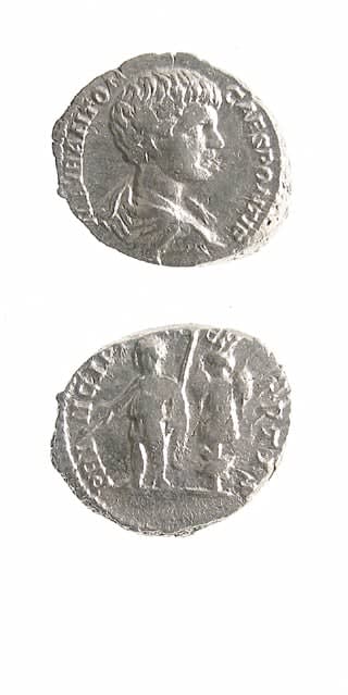 Silver Denarius of Caracalla Struck While Caesar, 196 CE - 198 CE