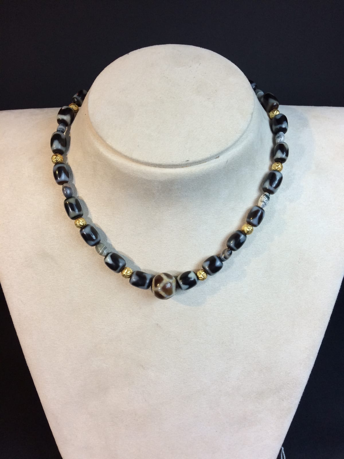 Tibetan Agate Bead Necklace, 18th Century CE - 19th Century CE