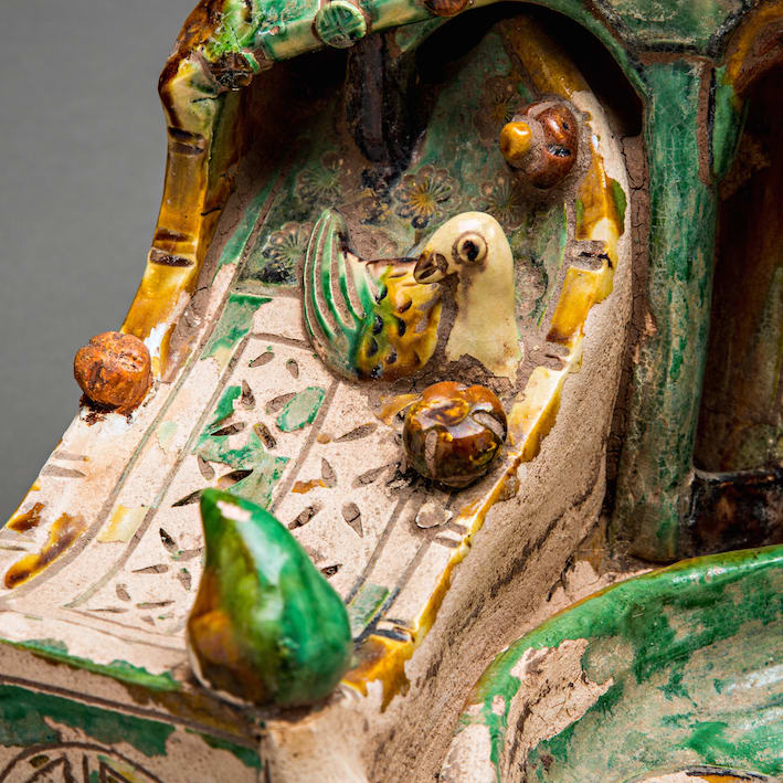 Ming Dynasty Glazed Terracotta Head Rest, 1368 CE - 1644 CE