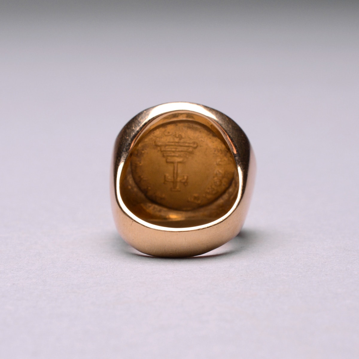 Gold Ring Featuring a Byzantine Gold Coin of Emperor Heraclius, 610 CE - 641 CE