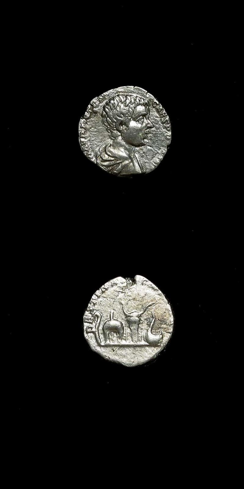 Silver Denarius of Caracalla Struck While Caesar, 196 CE - 198 CE
