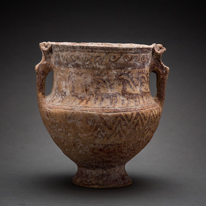 Terracotta Vessel with Ram Handles, 1500 BCE - 1250 BCE