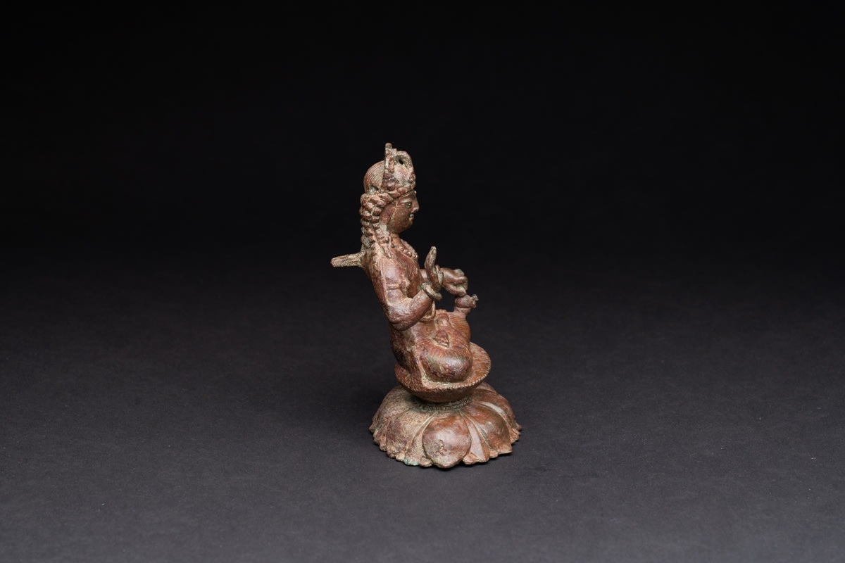 Gandharan Silver-Inlaid Bronze Figure of the Bodhisattva Avalokitesvara, 6th Century CE - 8th Century CE