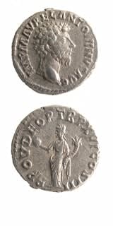 Silver Denarius of Emperor Marcus Aurelius, 161 CE - 180 CE