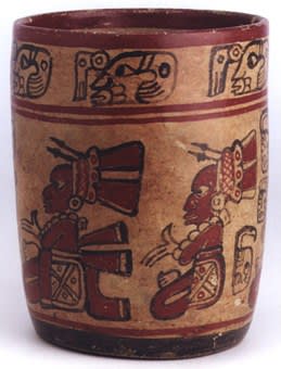 Mayan Polychrome Cylinder Vessel, 500 CE - 900 CE