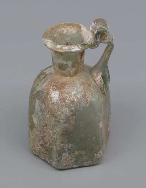 Roman Glass Jug With Looped Handle, 300 CE - 400 CE