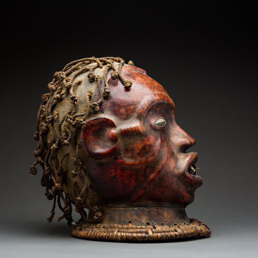 Ekoi Wooden Dance Crest Covered in Hide, 20th Century CE