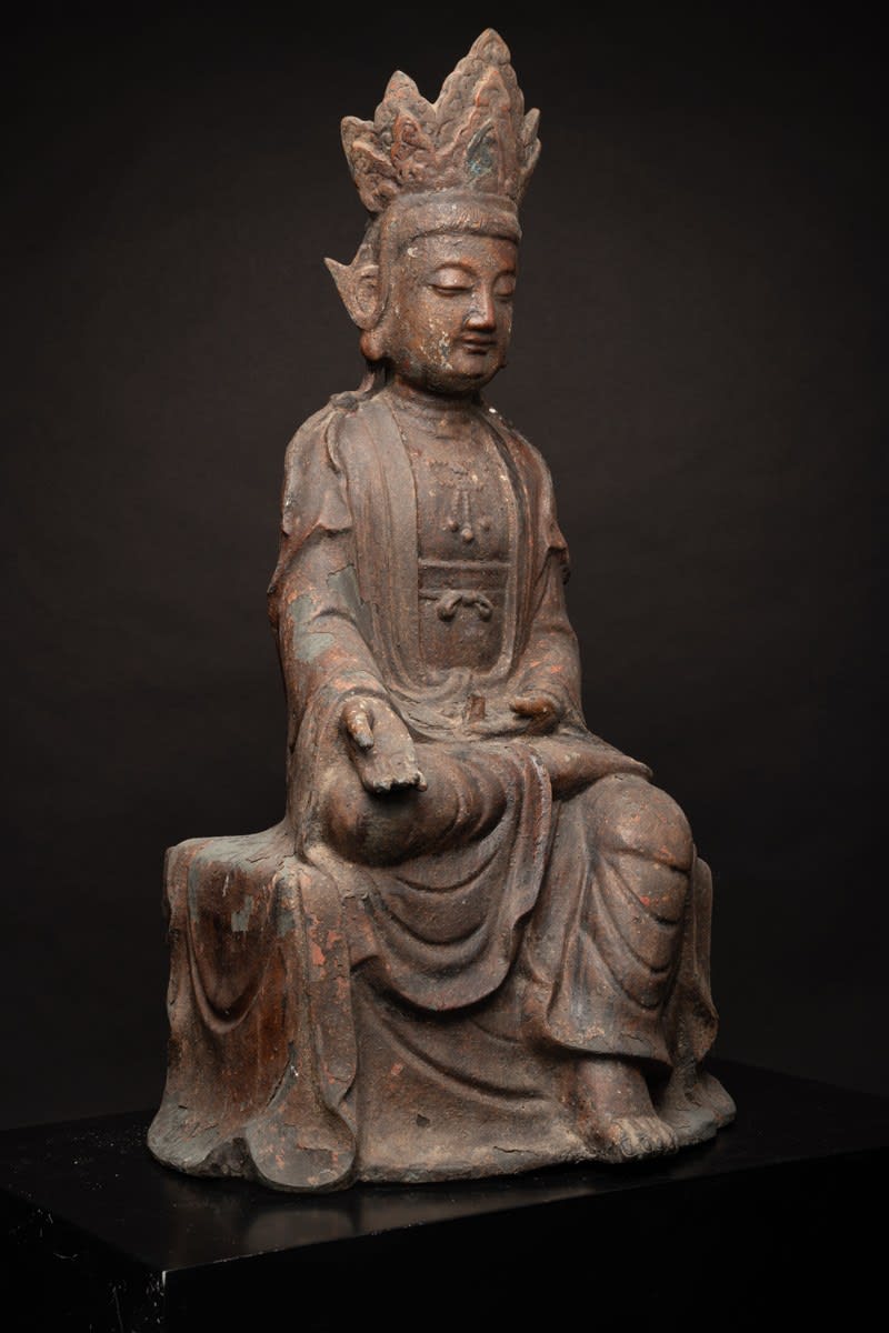 Ming/Qing Metal Seated Guanyin, 16th Century CE - 19th Century CE