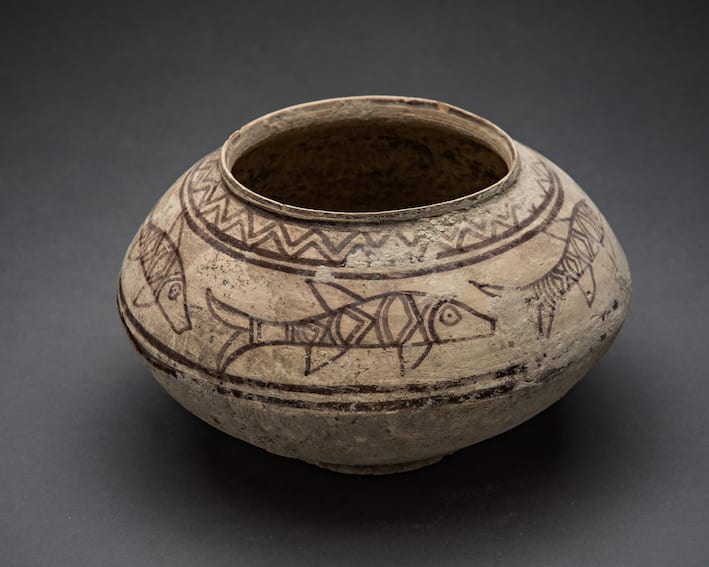 Indus Valley Terracotta Bowl with Fish Motif// published 9064, 3000 BCE - 2000 BCE