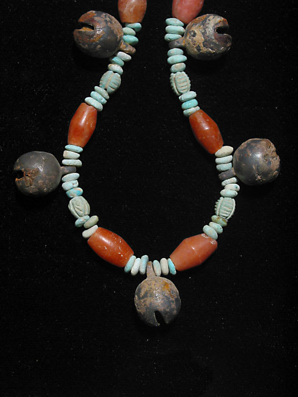 Carnelian, Faience and Silver Bead Necklace, 3300 BCE - 600 BCE