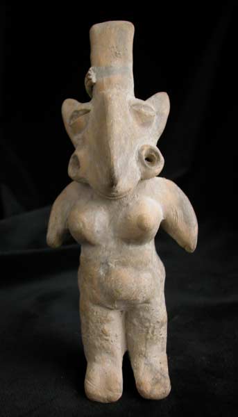 Tala-Tonalá Style Jalisco Terracotta Sculpture of a Standing Woman, 300 BCE - 300 CE