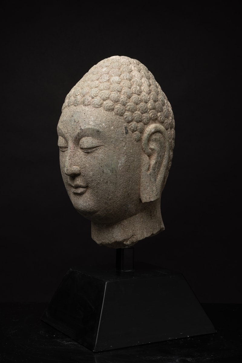 Sui Stone Head of a Buddha, 581 CE - 618 CE