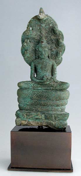Khmer Buddha Meditating on Naga, 12th Century CE - 13th Century CE
