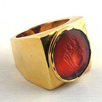 Carnelian Intaglio Depicting the Deity Tyche, 100 CE - 300 CE