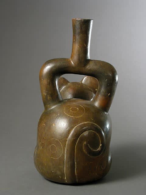 Chavin Stirrup Vessel in the Form of a Jaguar, 900 BCE - 500 BCE
