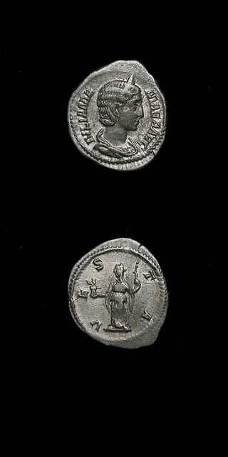 Silver Denarius of Julia Mamaea, 222 CE - 235 CE