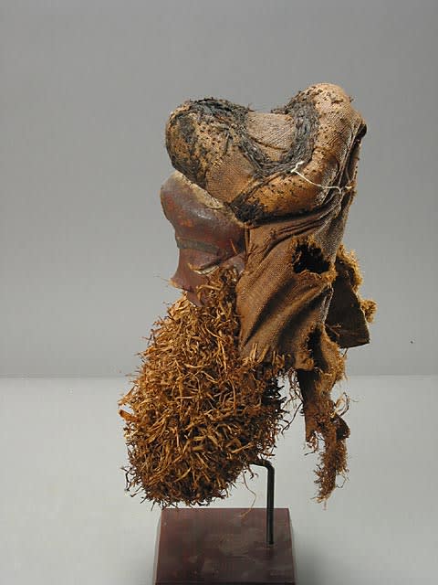 Pende Wooden Mask with a Raffia Beard, 20th Century CE