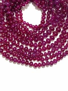 Three strand Ruby Bead Necklace