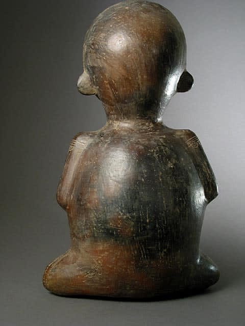 Seated Figure With Hands Placed On The Stomach, 500 CE - 800 CE